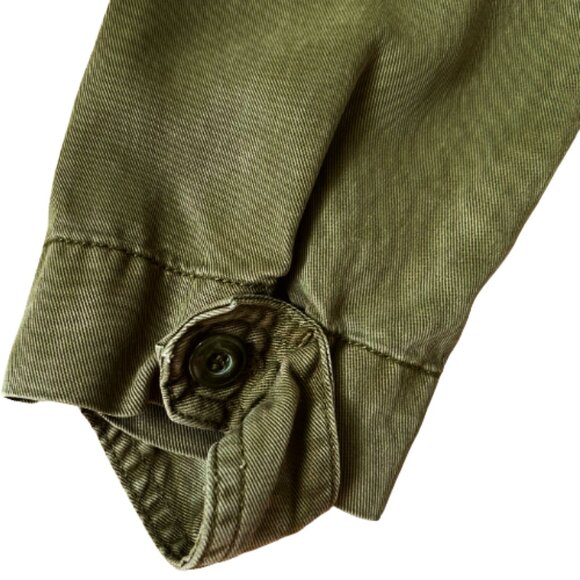 Revolve Pistola 100% Tencel Utility Button Down Long Sleeve Shirt Army Green XS - Picture 6 of 10